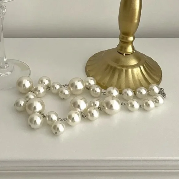 ✨RESTOCK✨MULTI PEARL AND SILVER CHOKER NECKLACE -NEW - Picture 5 of 7